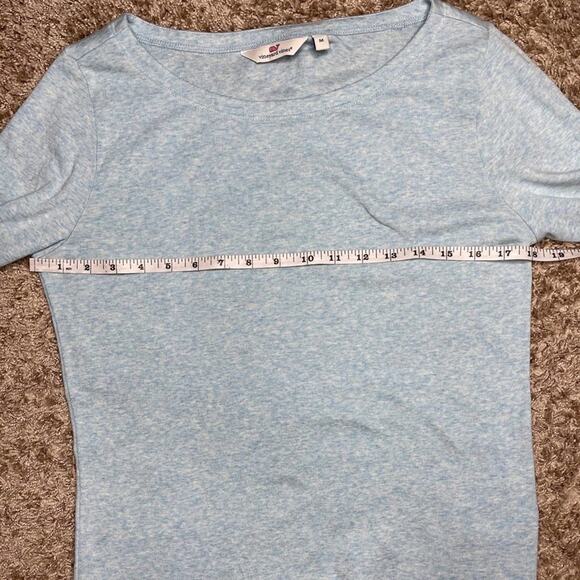 Vineyard Vines Heathered Blue Boatneck Simple Tee Size Medium - Picture 5 of 8